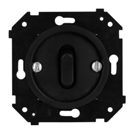 Выключатель
Шедель Бриз,  одноклавишный,  без подсветки,   цвет - черный матовый,  пластмасса,  B3-220-23M,  Bironi
 - PULSAL.RU