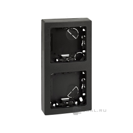 Рамка-корпус накладного монтажа
Simon 73 Loft,  2 поста,   цвет - графит,  вертикальная,  пластмасса,  73621-62,  Simon
 - PULSAL.RU