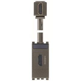 Розетка HDMI (кабель с поворотом 90°)
Arke,   цвет - металл,  пластмасса,  19346.H.M VIM,  19346.H.M,  Vimar
 - PULSAL.RU