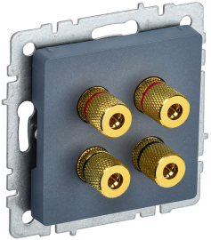 Розетка акустическая
BRITE,  2 пары,   цвет - маренго,  пластмасса,  BR-S40-K35,  IEK
 - PULSAL.RU