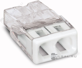 Клемма компактная для медных проводников 0,5-2,5 мм2 на 2 проводника
WAGO,   серия - 2273
- PULSAL.RU