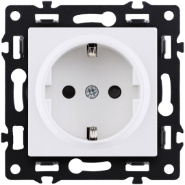 Розетка электрическая
Asthetik,  с заземлением,  одинарная,  винтовые клеммы,   цвет - белый,  пластмасса,  AS-014WH,  Kollinger
 - PULSAL.RU