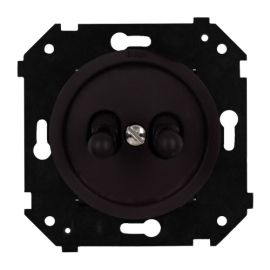 Кнопка Н.О тумблерная
Шедель Бриз,  двухклавишный,   цвет - коричневый матовый,  пластмасса,  B3-232-22M-PB,  Bironi
 - PULSAL.RU