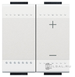 Светорегулятор (диммер) 3-400 Вт/ВА, для LED 3-75 ВА
LivingLight,  LivingLight AIR,  клавишный,  с возможностью управления с 2-х мест,  лампы накаливания и галогенные 220В (R),  лампы с индукционным (обмоточным) трансформ.(L),  лампы с электронным (емкостным) трансформ.(C),  диммируемые лампы LED 220В (LEDi тип L),  диммируемые лампы LED 220В (LEDi тип C),   цвет - белый,  пластмасса,  N4411N,  BTicino
 - PULSAL.RU