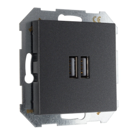 Розетка USB type-A+А, 3,4А
Epsilon,  Retro Liregus,  USB type-A 5V,  двойная,   цвет - антрацит,  пластмасса,  IUK-2-01.E/J,  28-1136,  LIREGUS
 - PULSAL.RU