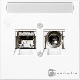 Розетка одиночная TV+RJ45
LS 990,  LS plus,  LS ZERO,  LS-design,  телевизионная (TV),  одинарная,   цвет - белый,  пластмасса,  MMDLS4521WW,  JUNG
 - PULSAL.RU