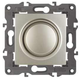 Светорегулятор (диммер) 15-400 Вт, для LED 5-300 ВА
Elegance,  поворотно-нажимной,  лампы накаливания и галогенные 220В (R),  лампы с индукционным (обмоточным) трансформ.(L),  лампы с электронным (емкостным) трансформ.(C),  диммируемые лампы LED 220В (LEDi тип L),  диммируемые лампы LED 220В (LEDi тип C),   цвет - шампань,  пластмасса,  Б0034342,  14-4101-04,  ЭРА
 - PULSAL.RU