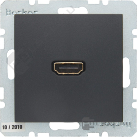 Розетка HDMI с прямым гнездом
B.3,  B.7,   цвет - антрацит матовый,  пластмасса,  3315421606,  33 1542 16 06,  Berker
 - PULSAL.RU