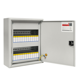 Щит распред, навесной ЩРН-24 пласт,замок (350х300х120) IP31 EKF PROxima, PROxima BOX, навесной, IP 31,  модулей - 24, металл,  цвет - светло-серый, mb21-24n, EKF - PULSAL.RU