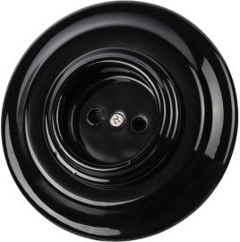 Розетка
Болонь,  без шторок,  с заземлением,  одинарная,  винтовые клеммы,   цвет - черный,  фарфор / керамика,  SQ1820-0222,  TDM
 - PULSAL.RU