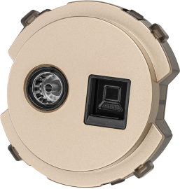 Розетка оконечная TV+RJ45 Cat.5 (UTP)
Байкал,  телевизионная (TV),  одинарная,   цвет - шампань,  пластмасса,  SQ1819-0519,  TDM
 - PULSAL.RU